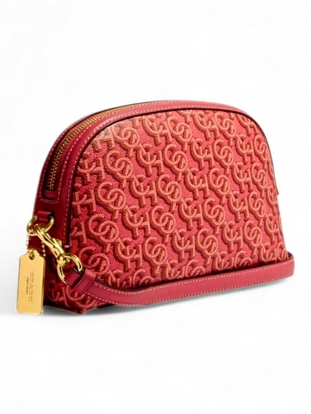 NWT Coach Women's Madison Monogram Jacquard Madi Crossbody Bag Rouge